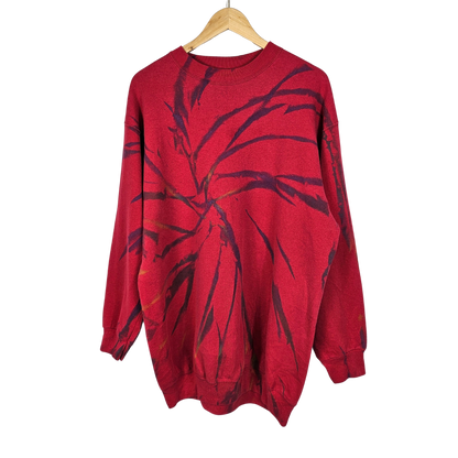 Sweatshirt Company Red Tie Dye Pattern Sweatshirt - L