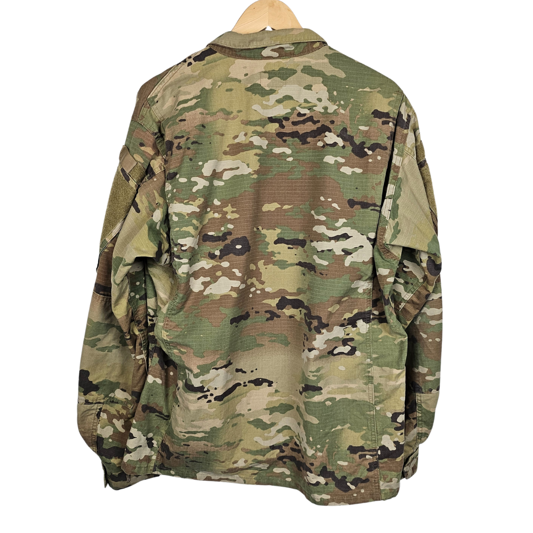 Military Army Camo Jacket with Velcro Patches - L