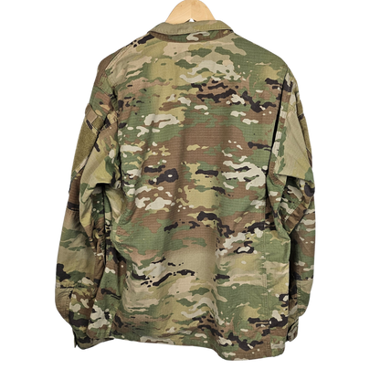 Military Army Camo Jacket with Velcro Patches - L