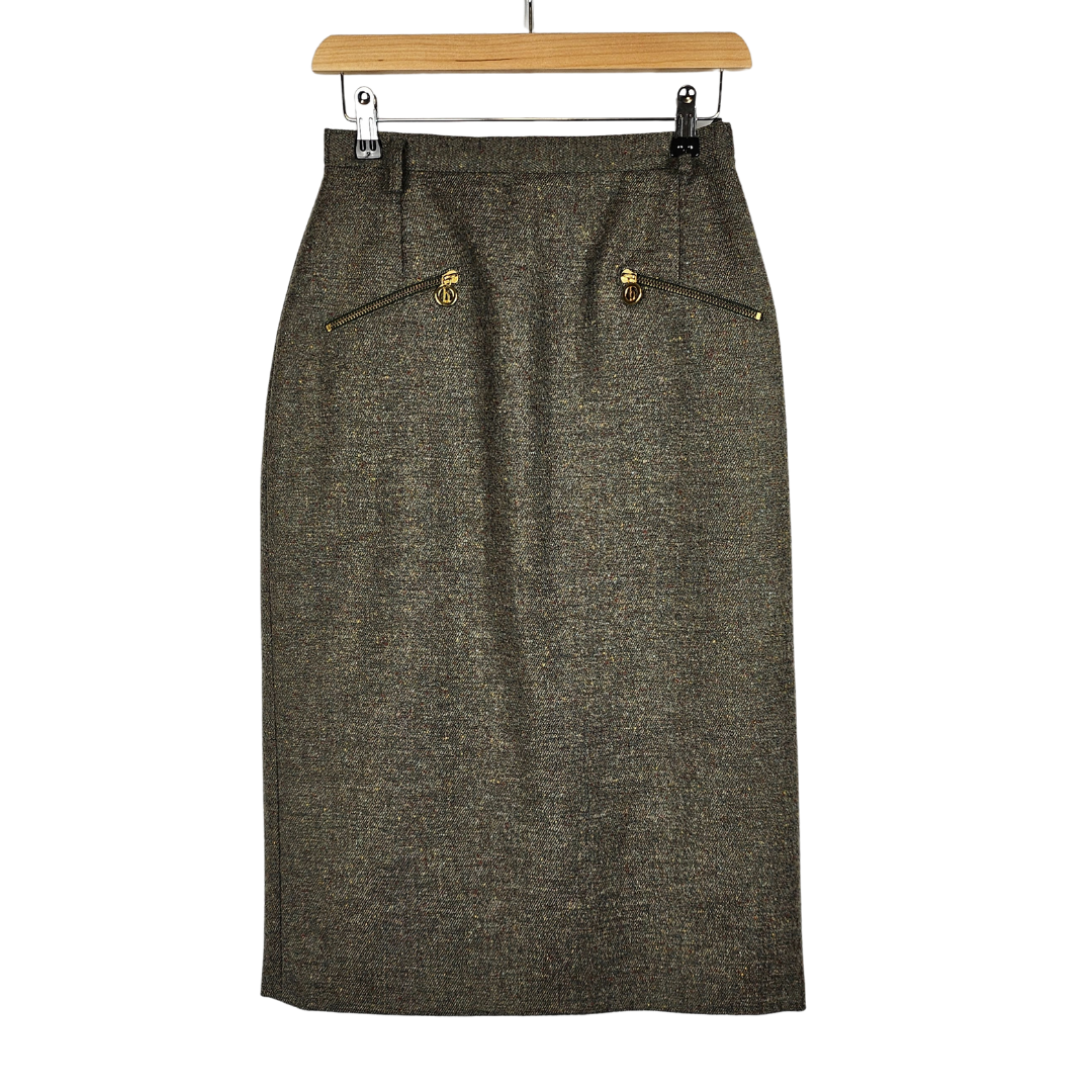 Bardehle Wool Tweed Longline Pencil Skirt