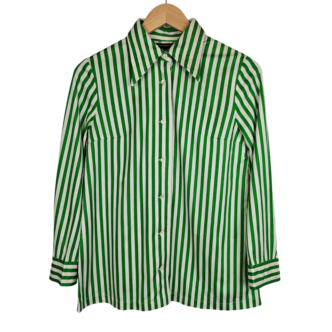 Micalady Confection Tokyo Bold Green Stripe Retro Shirt