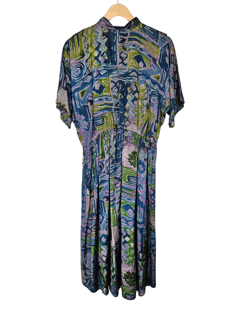 80's Retro Pattern Longline Dress