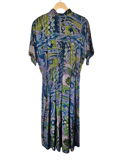 80's Retro Pattern Longline Dress