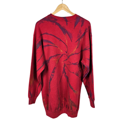 Sweatshirt Company Red Tie Dye Pattern Sweatshirt - L