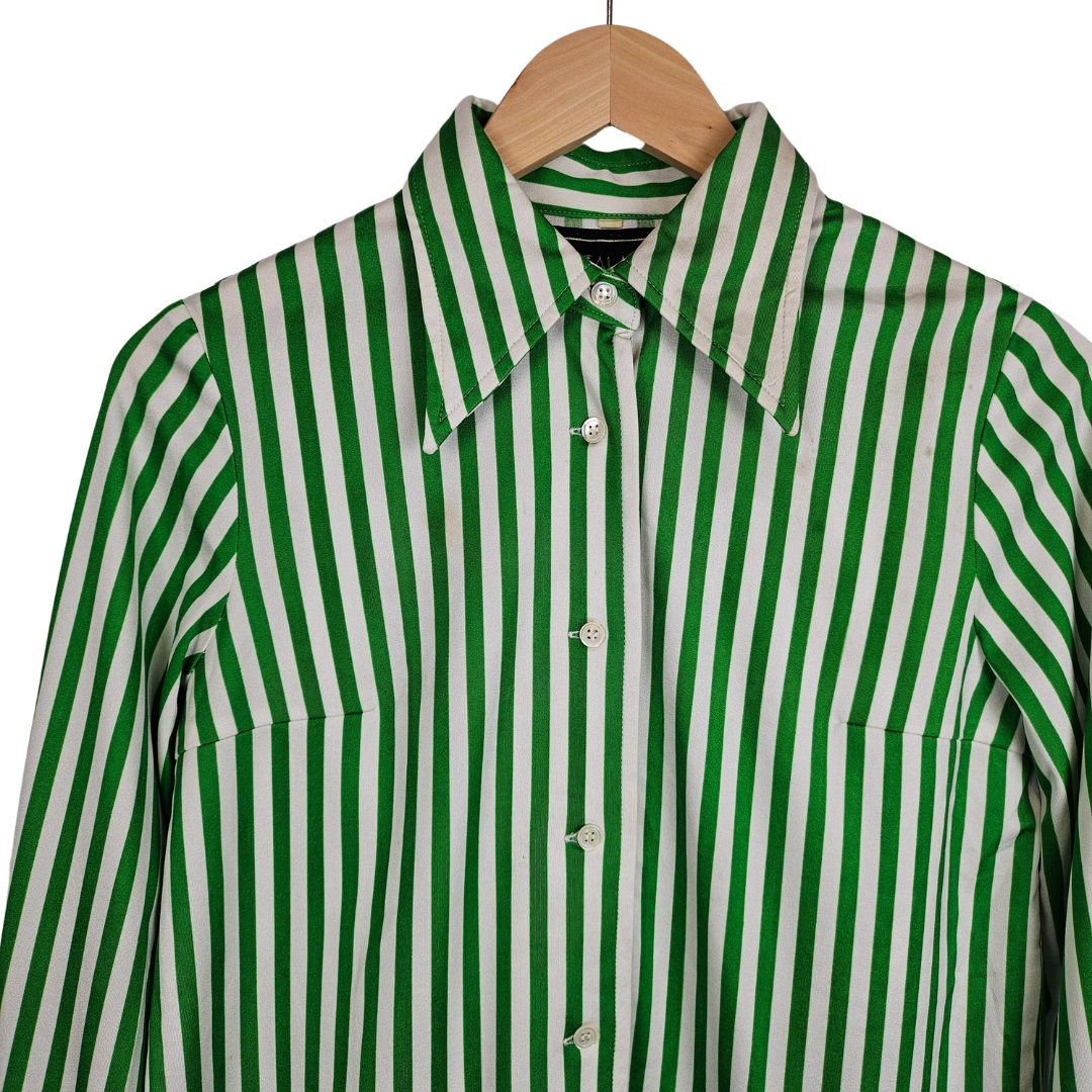 Micalady Confection Tokyo Bold Green Stripe Retro Shirt