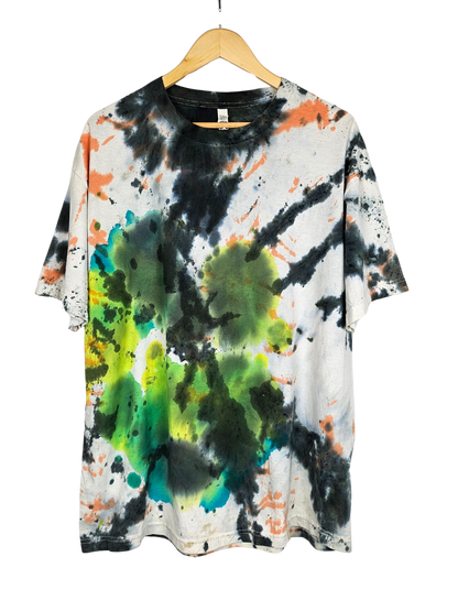 Green Multi-Coloured Tie Dye T-Shirt - XL