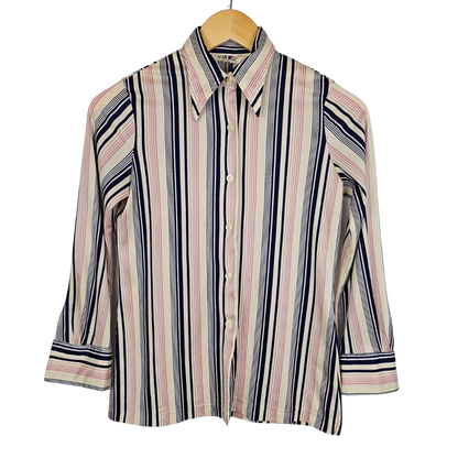 Sataeyu Blue and Pink Stripe Retro Shirt