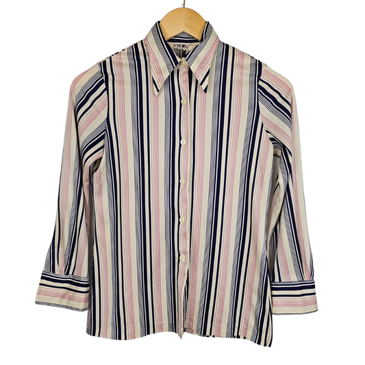 Sataeyu Blue and Pink Stripe Retro Shirt