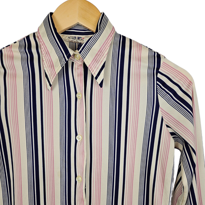 Sataeyu Blue and Pink Stripe Retro Shirt