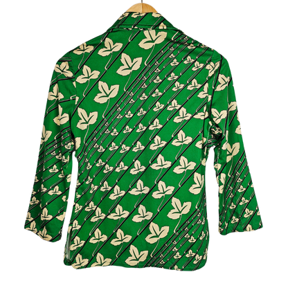 Renoir Green Leaf Print Retro Shirt