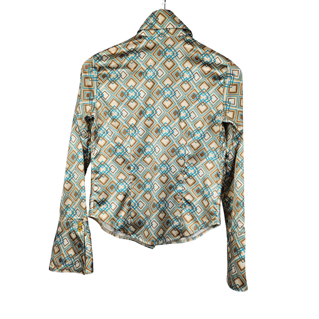 Nuovi Sarti Diamond Print Corset Shaped Retro Shirt