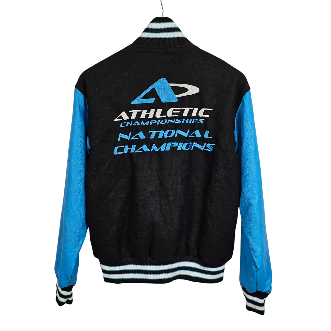 Athletic Championships Leather Sleeved Varsity Jacket - S