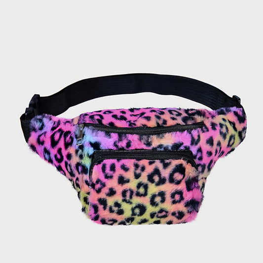 Fluffy Animal Print Bumbag