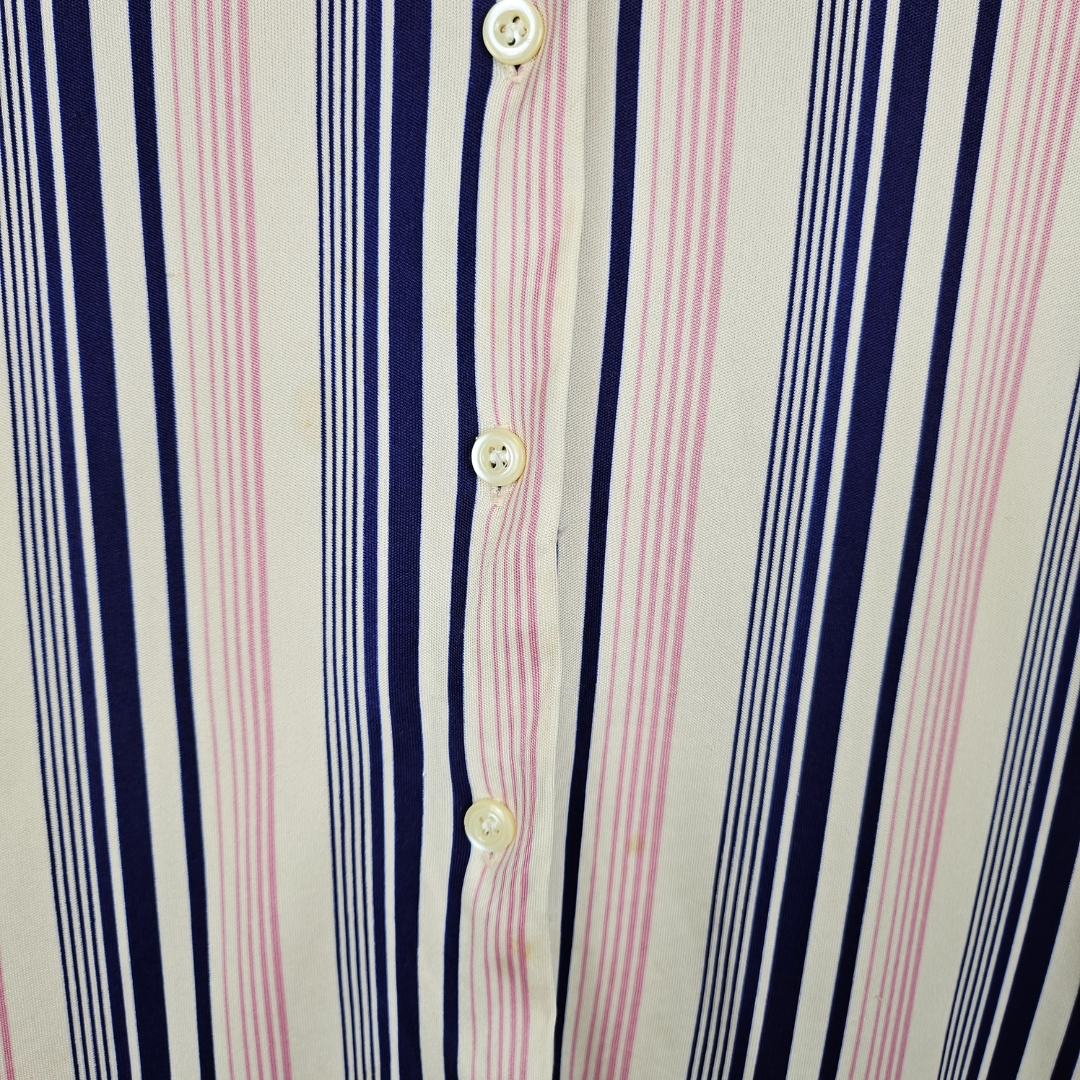 Sataeyu Blue and Pink Stripe Retro Shirt