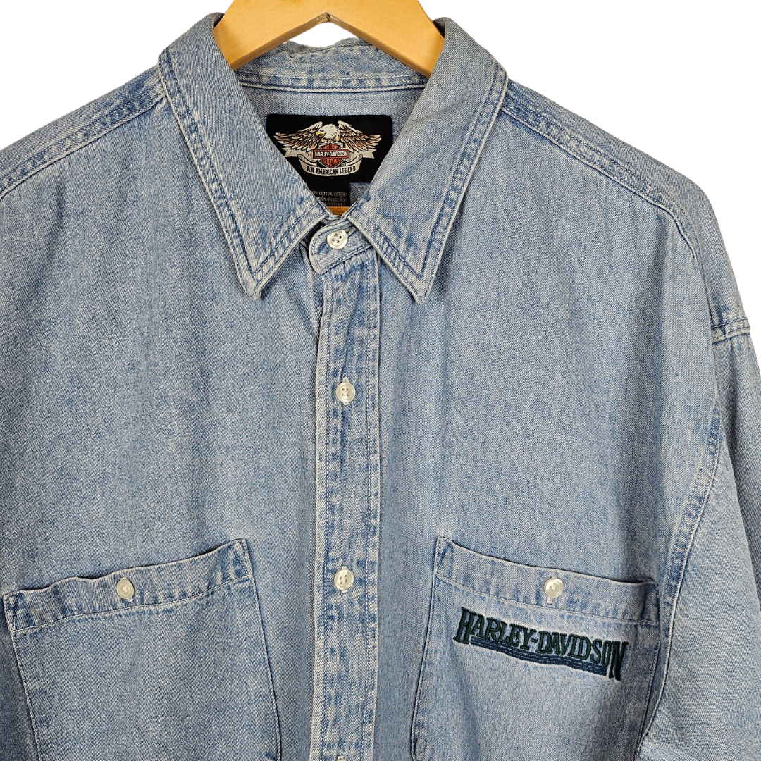 Harley Davidson Denim shirt with 2 Front Pockets - XXL