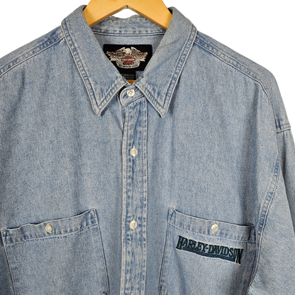 Harley Davidson Denim shirt with 2 Front Pockets - XXL