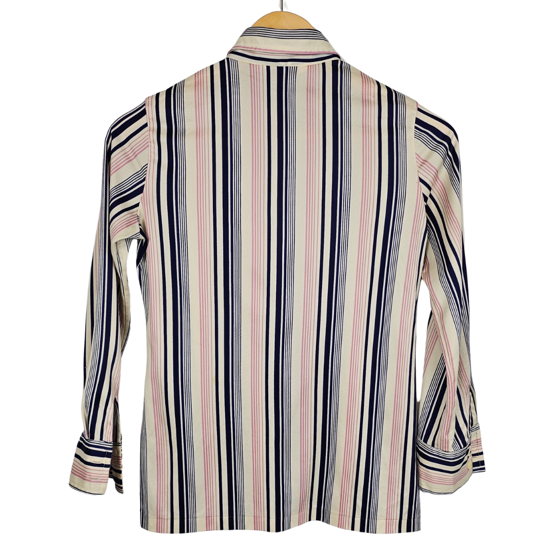 Sataeyu Blue and Pink Stripe Retro Shirt