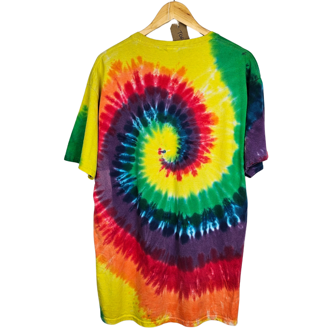 Peace Love Soccer Rainbow Tie Dye T-shirt - L