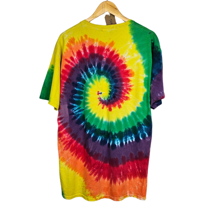 Peace Love Soccer Rainbow Tie Dye T-shirt - L