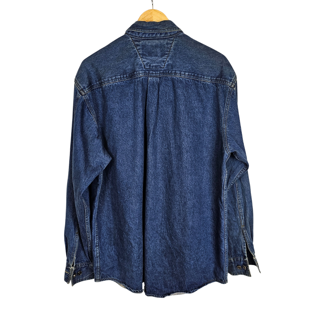 Harley Davidson Dark Denim Shirt with Metal Button detail - L