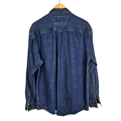 Harley Davidson Dark Denim Shirt with Metal Button detail - L