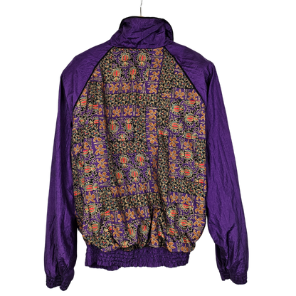 Westbound II Purple Retro Print Zip up Jacket - XXL