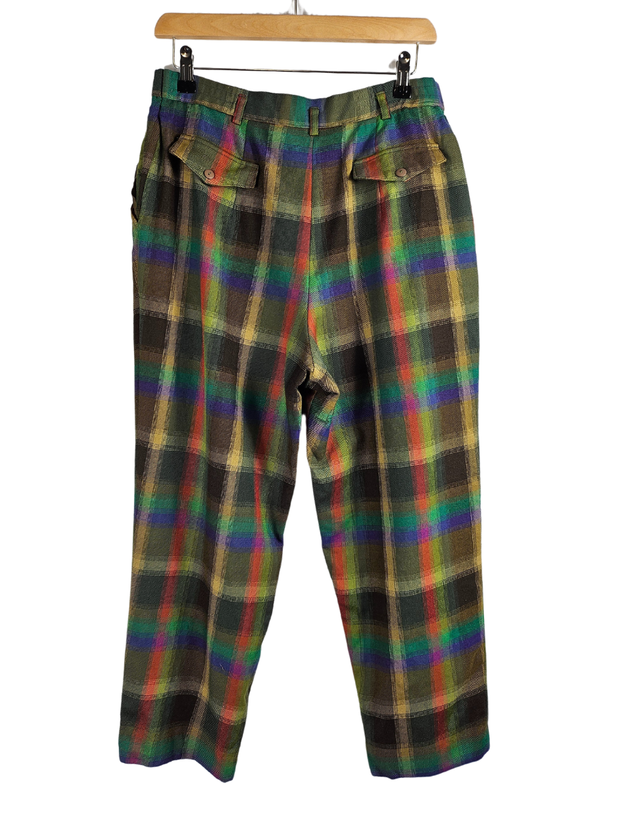 Brown and Rainbow Check Trousers