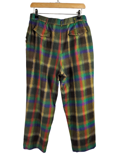 Brown and Rainbow Check Trousers