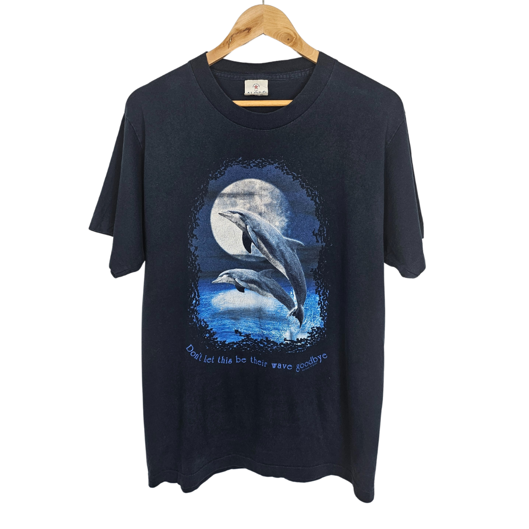 Alorè blue dolphin print t-shirt - M