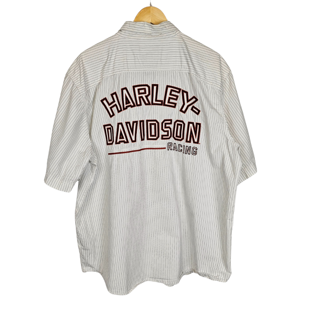 Harley Davidson Racing Back Logo Short-sleeved Shirt - XXL