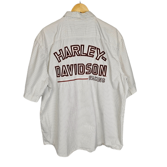 Harley Davidson Racing Back Logo Short-sleeved Shirt - XXL