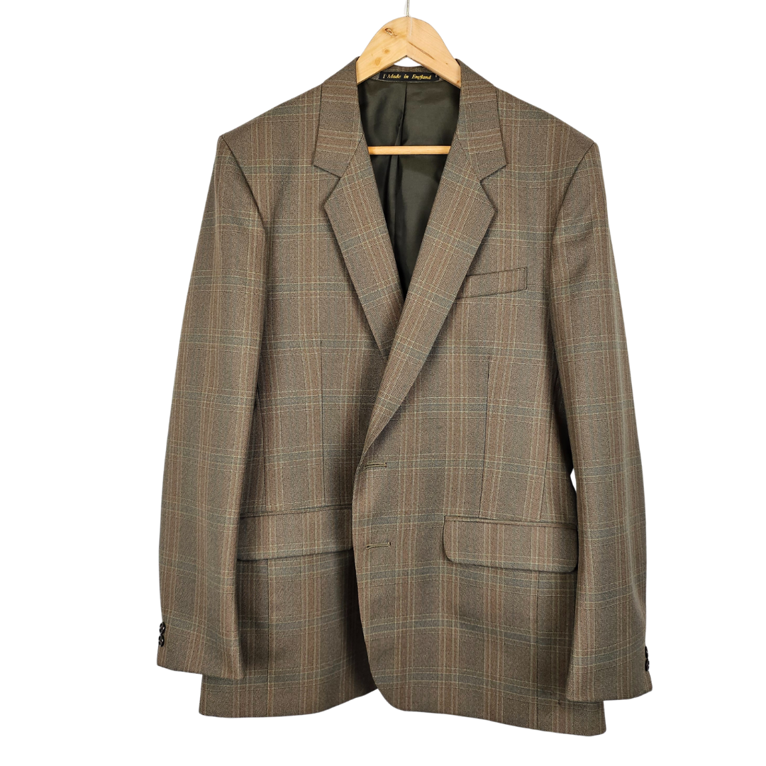 Yorkers Made in England Brown Check Blazer - S/M