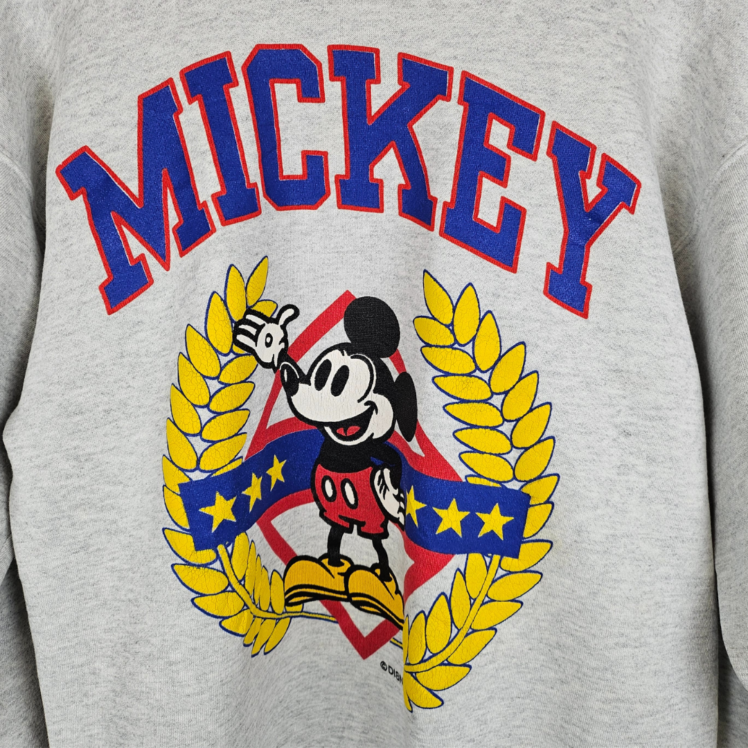 Disney Mickey University Embossed Print Sweatshirt - S/M