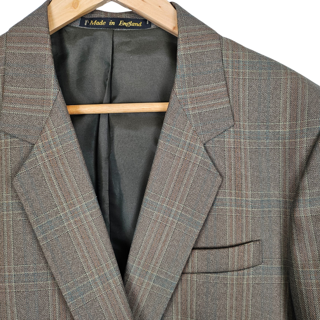 Yorkers Made in England Brown Check Blazer - S/M