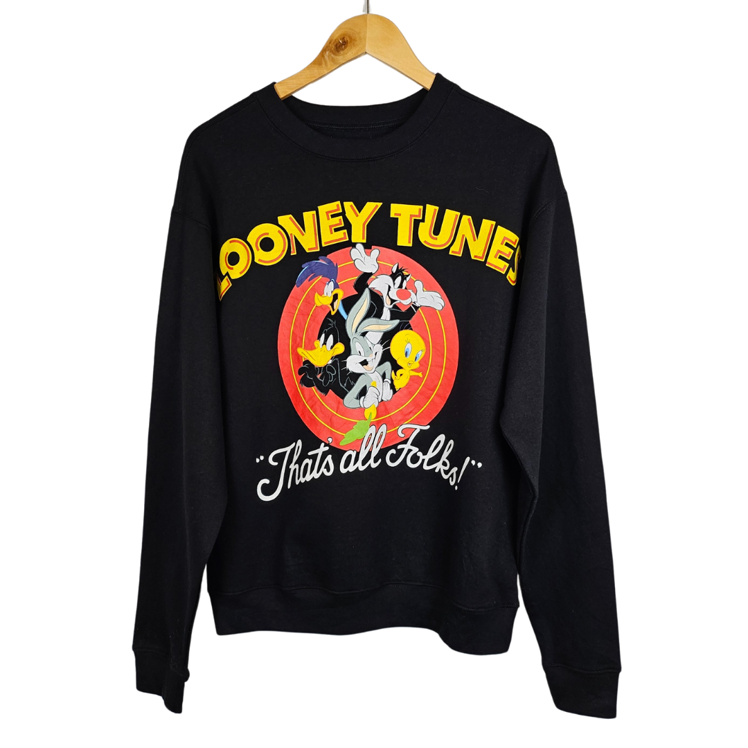 Looney Tunes Official Character 'Thats All Folks!' Print Sweatshirt - M