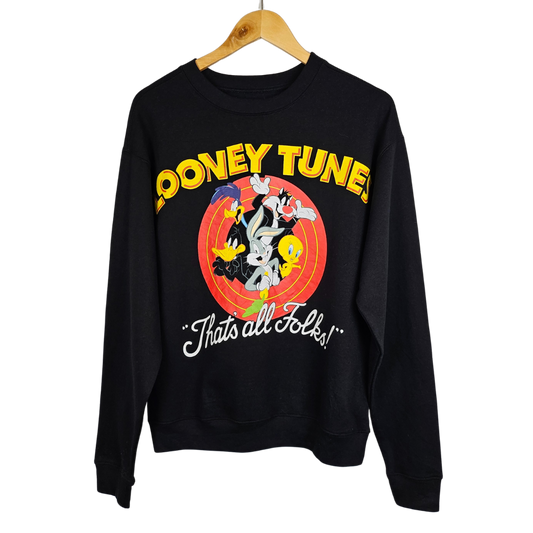 Looney Tunes Official Character 'Thats All Folks!' Print Sweatshirt - M