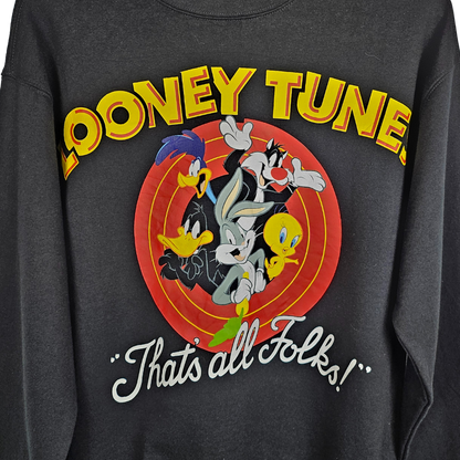 Looney Tunes Official Character 'Thats All Folks!' Print Sweatshirt - M