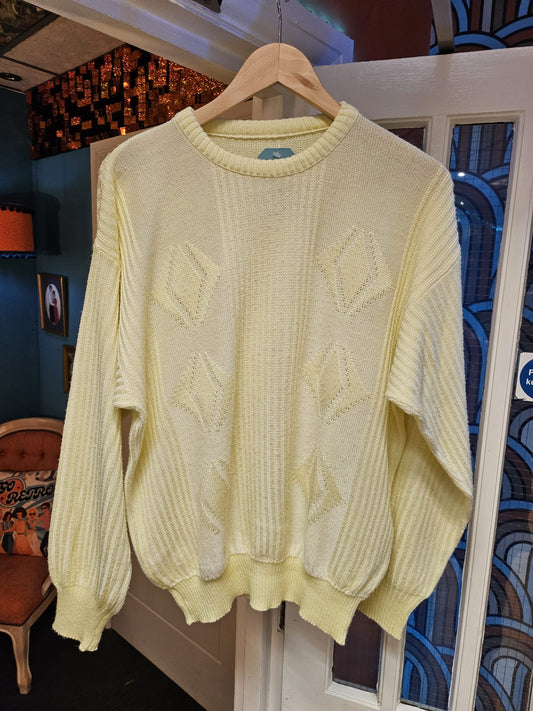 Yellow knitted jumper - L