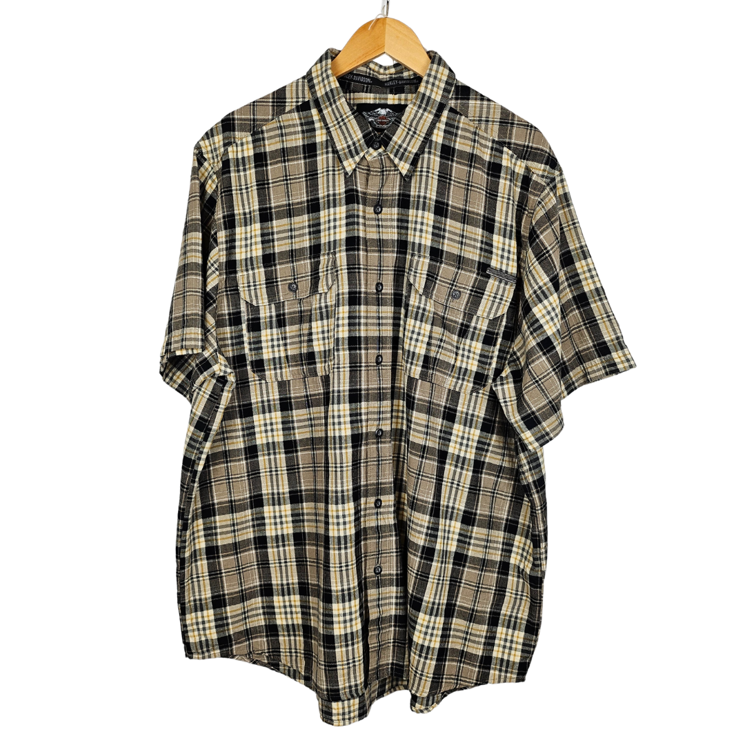 Harley Davidson Check Button Up Shirt - XXL