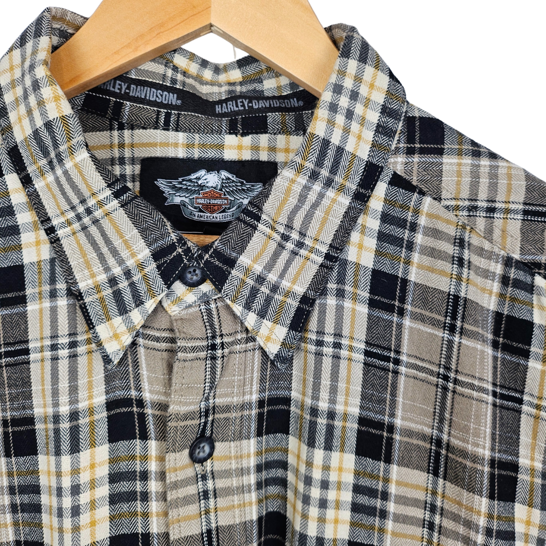 Harley Davidson Check Button Up Shirt - XXL