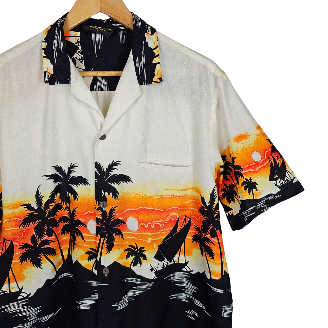 Royal Creations Sunset Print Hawaiian Shirt - L