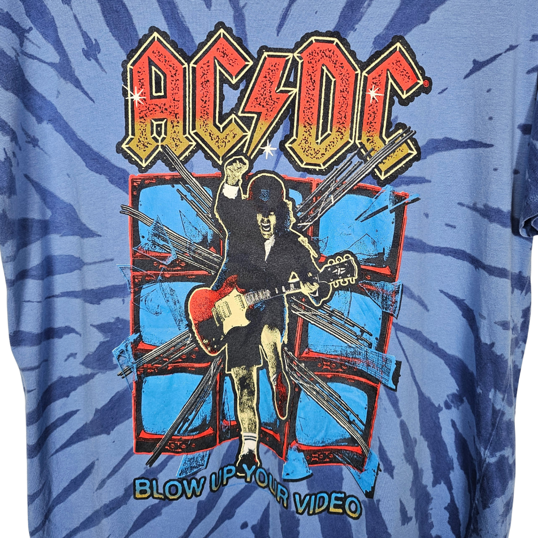 Official AC/DC Blow Up Your Video Tie Dye T-Shirt - S