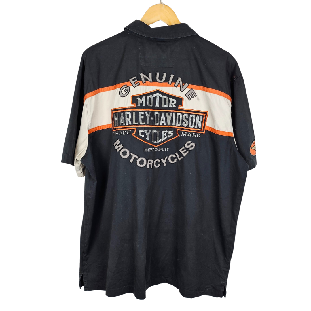 Harley Davidson Logo Embroidered Back Shirt - XL