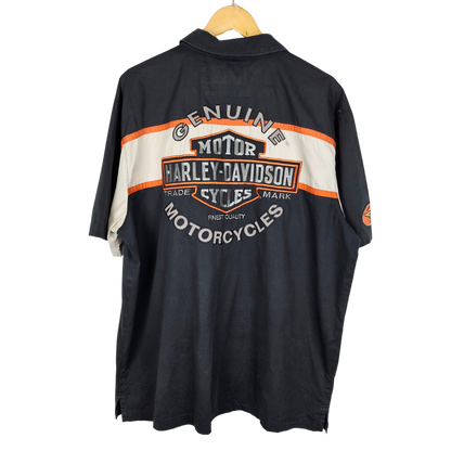 Harley Davidson Logo Embroidered Back Shirt - XL