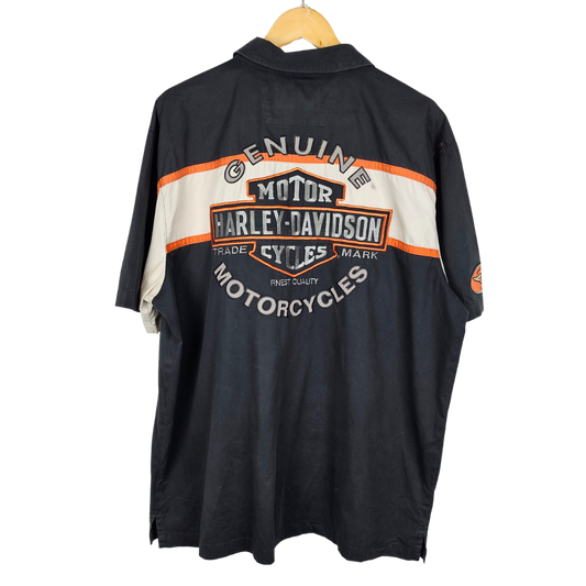 Harley Davidson Logo Embroidered Back Shirt - XL