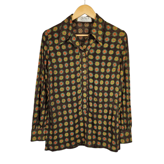 Leodor Indian Print Pullover Retro Shirt