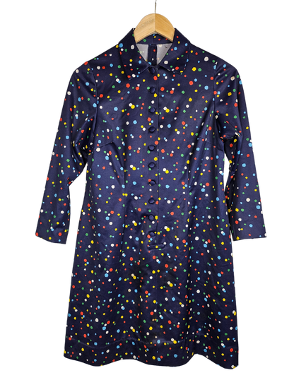 Colour Dot Navy A Line Dress