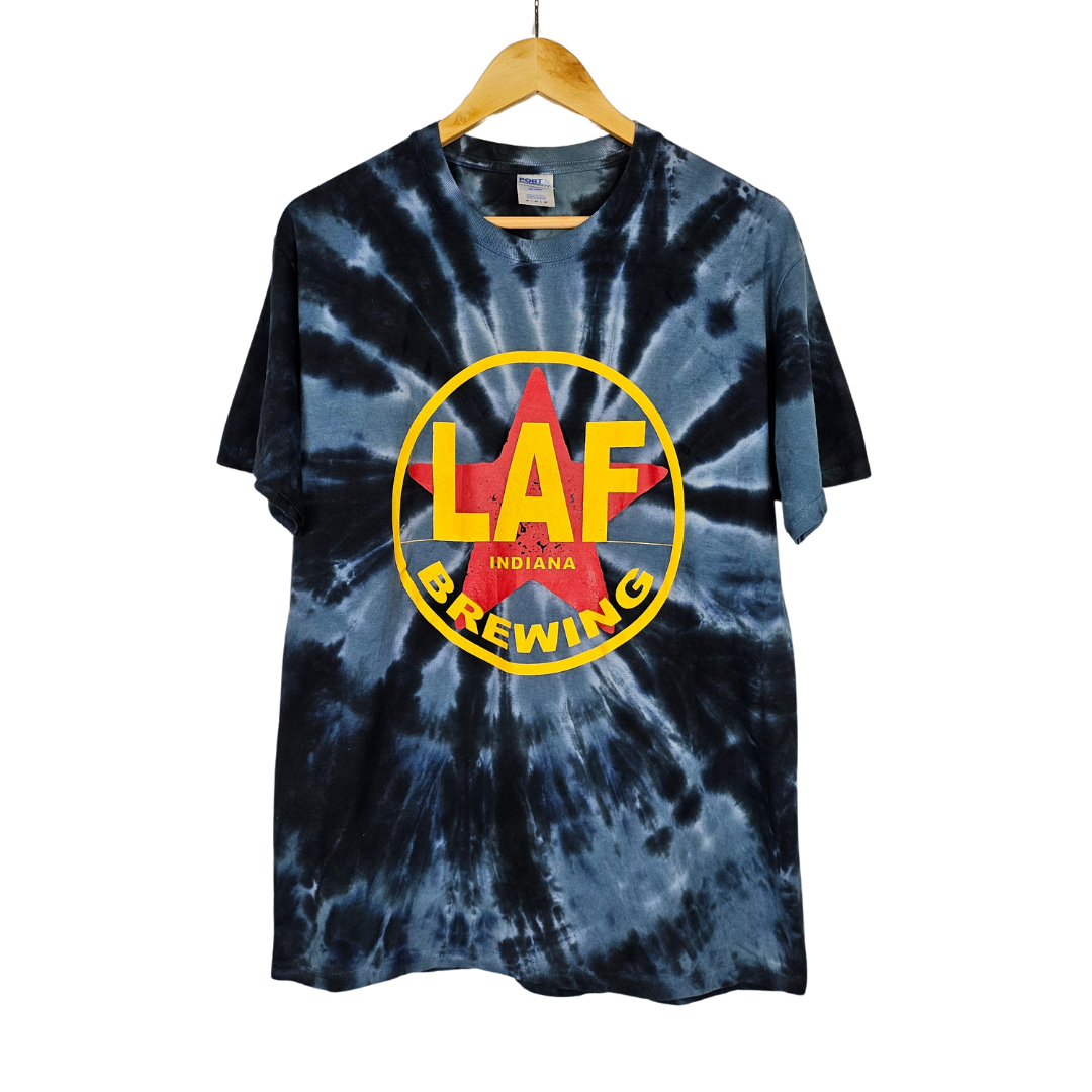 Laff Brewing Blue Grey Tie Dye T-Shirt - M