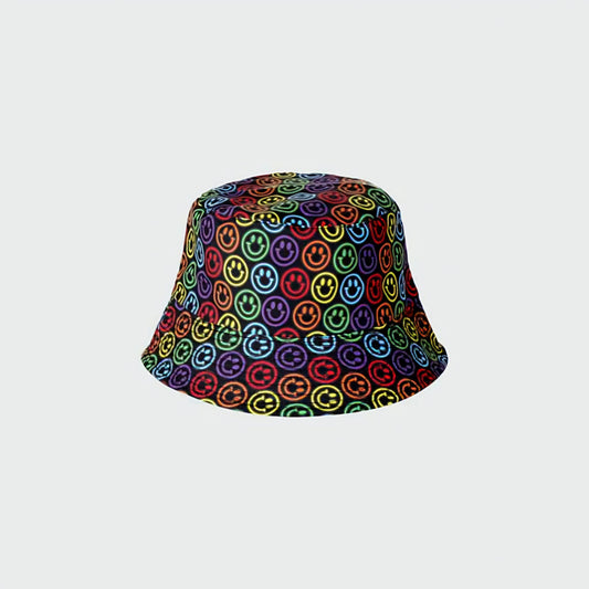 Rainbow Smiley Faces Bucket Hat