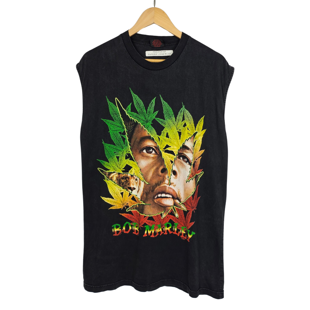 Bob Marley Print Sleeveless T-Shirt - XL